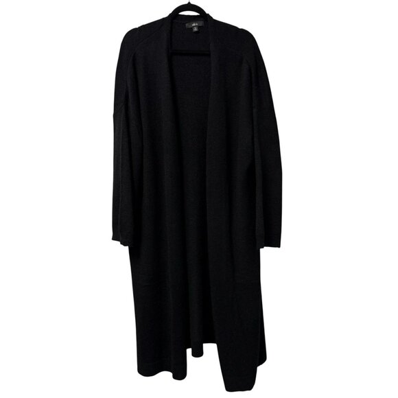 ELLOS DUSTER CARDIGAN OPEN FRONT BLACK CAPSULE MINIMALIST LAGENLOOK SIZE 2X - Picture 1 of 6